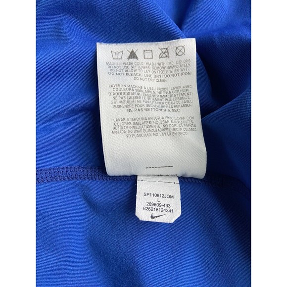 Nike Pro Combat Mens Dri Fit T-Shirt Size L Blue Fitted Short Sleeve Crewneck - Picture 9 of 12